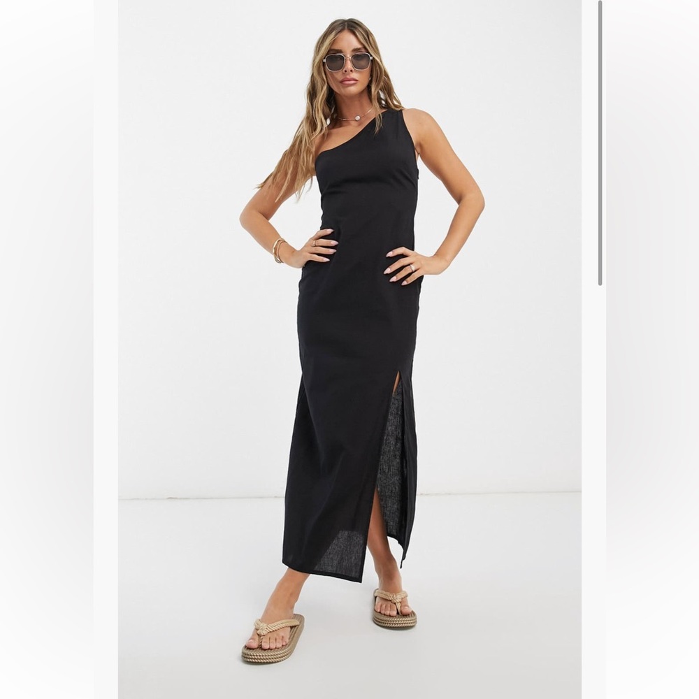 ASOS Black One-Shoulder Sundress